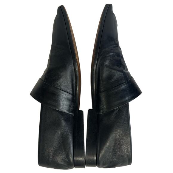 Victoria Beckham Black Flats size IT 38 Leather Loafer Square Toe - Picture 4 of 8